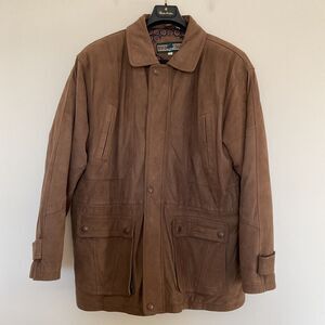 RIVER TRADER Vintage Brown Suede Leather Jacket Coat Mens Size Large